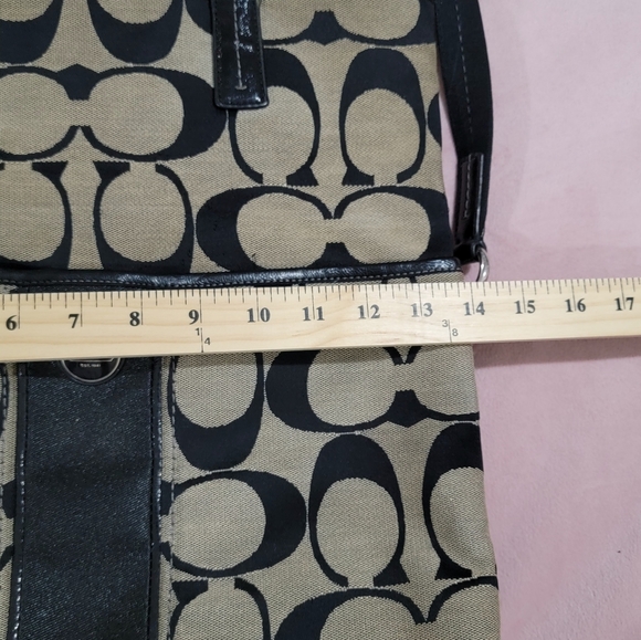 COACH 2way Shoulder Bag Tote Signature Beautiful Crossbody Black. - Picture 8 of 10